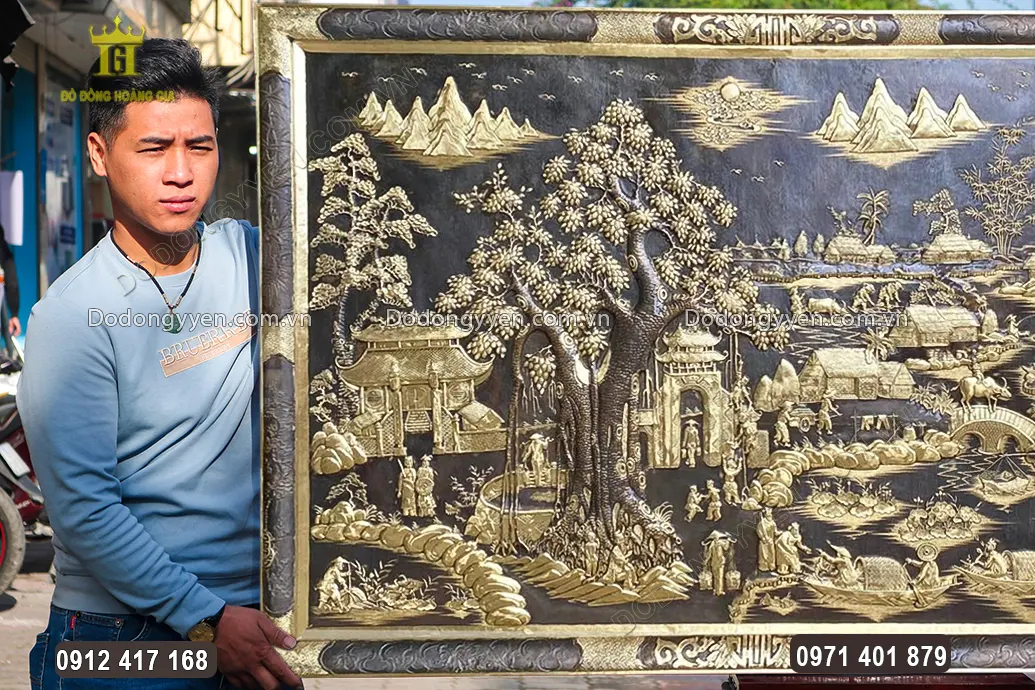 Khung tranh liền đồng v&agrave;ng chắc chắn